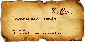 Kornhauser Csanád névjegykártya